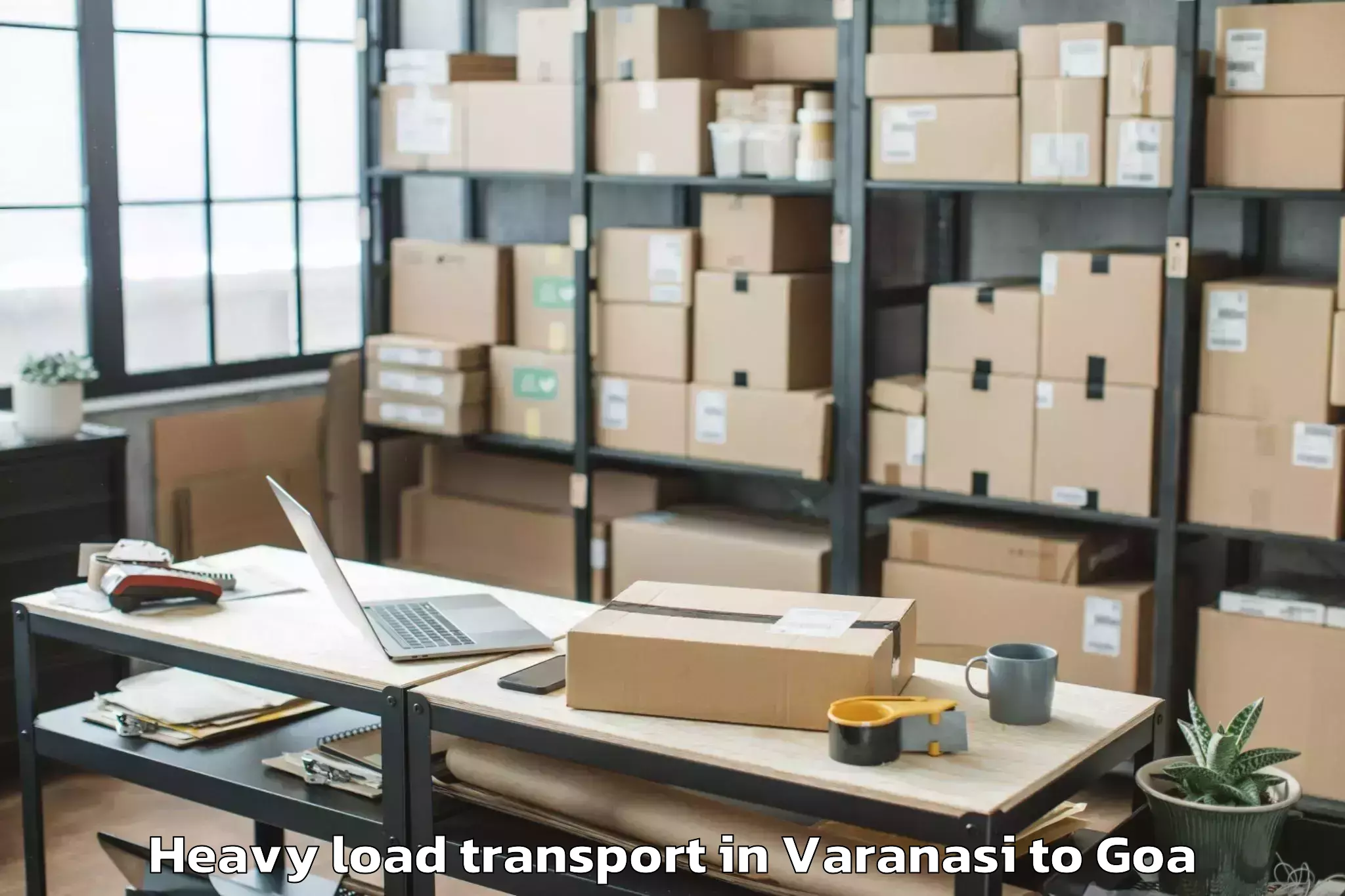 Book Varanasi to Aldona Heavy Load Transport Online